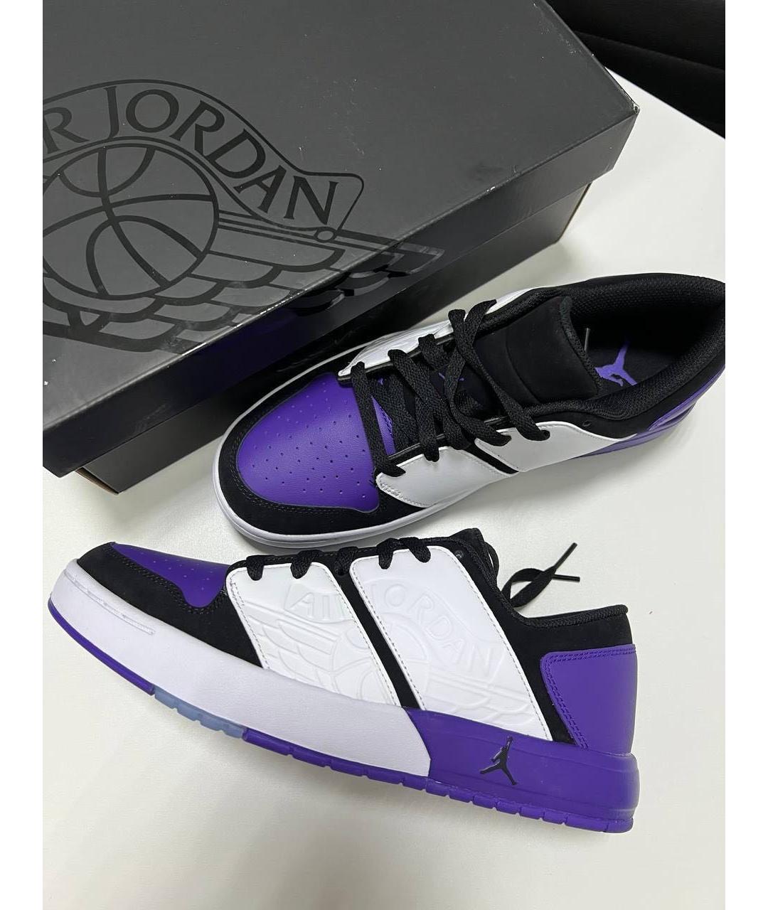 JORDAN Фиолетовые кожаные низкие кроссовки / кеды, фото 4