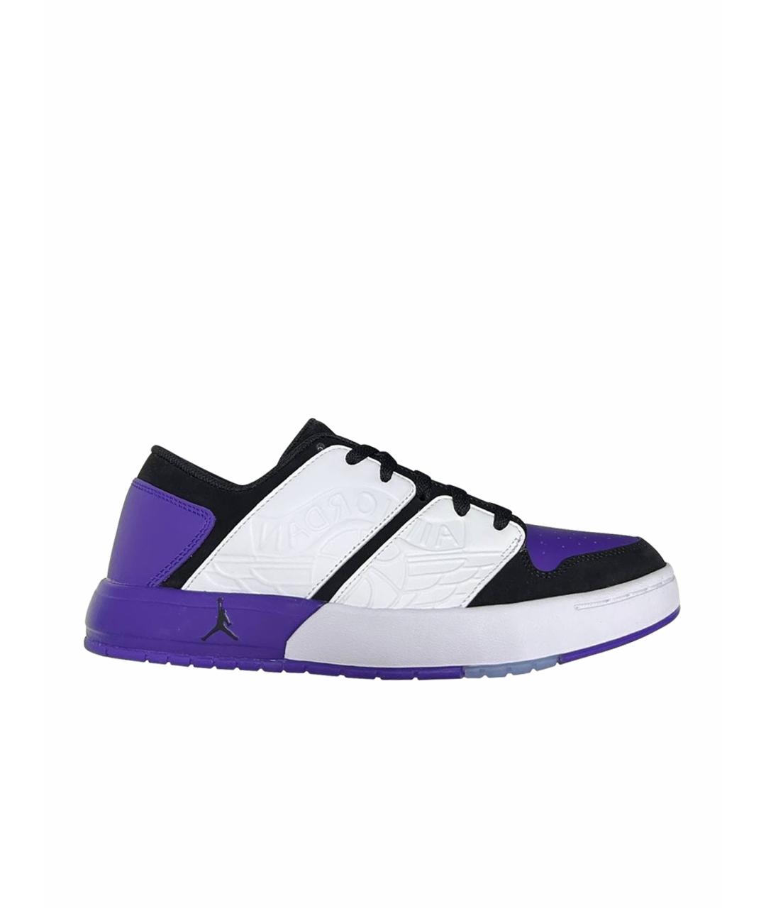 JORDAN Фиолетовые кожаные низкие кроссовки / кеды, фото 1