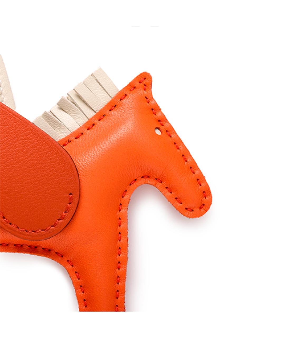 HERMES Оранжевый брелок, фото 3