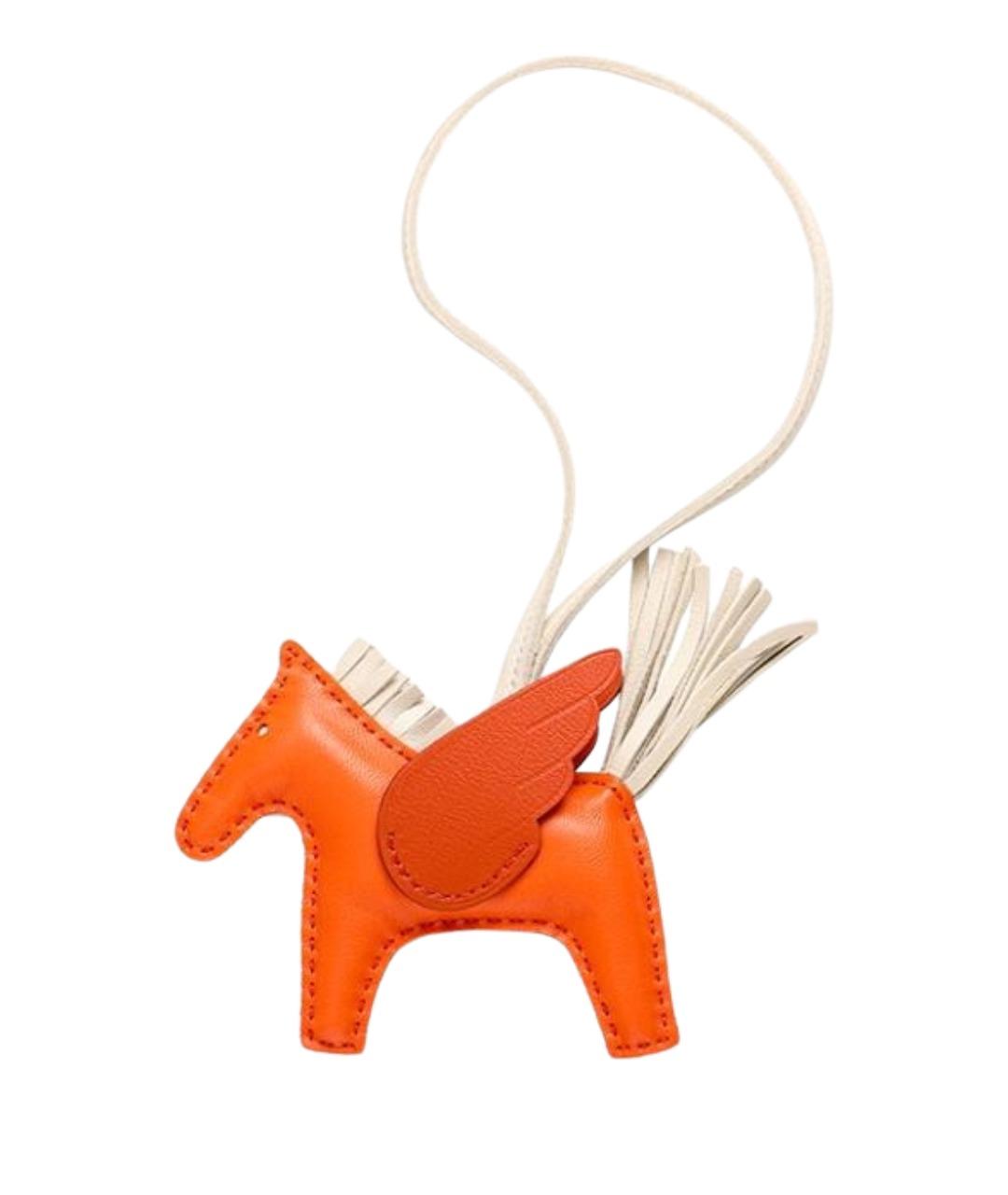 HERMES Оранжевый брелок, фото 1