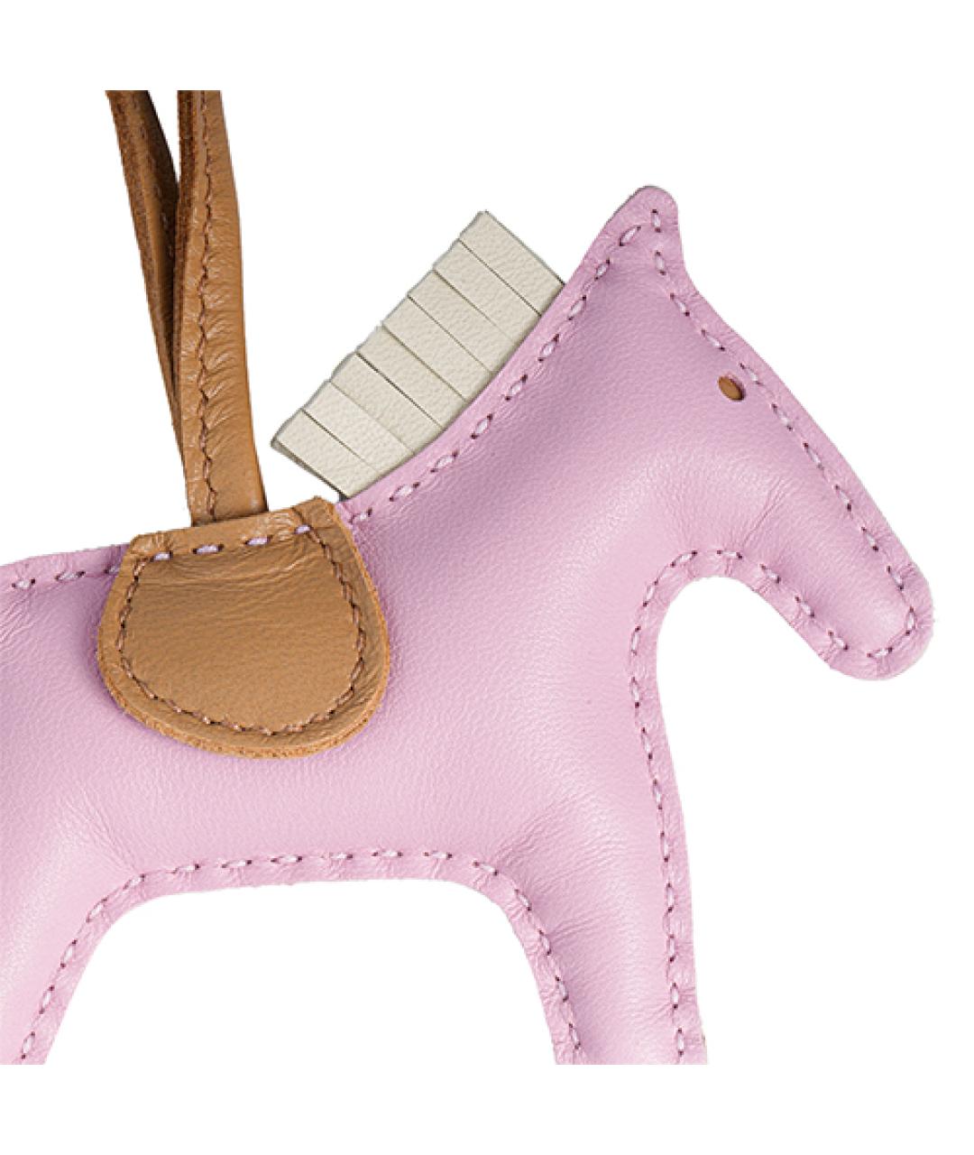 HERMES Розовый брелок, фото 3