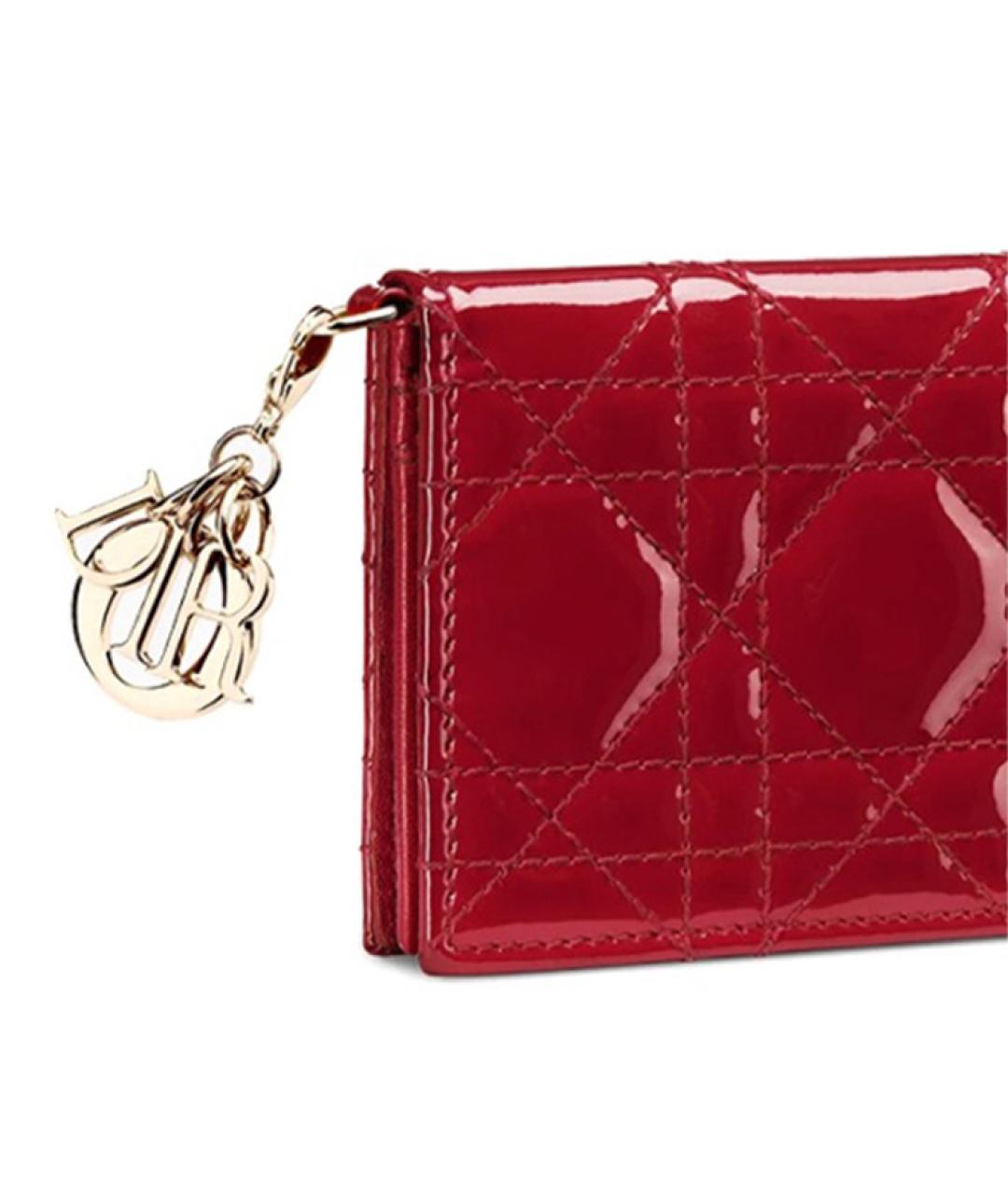 CHRISTIAN DIOR Красный кожаный кардхолдер, фото 5