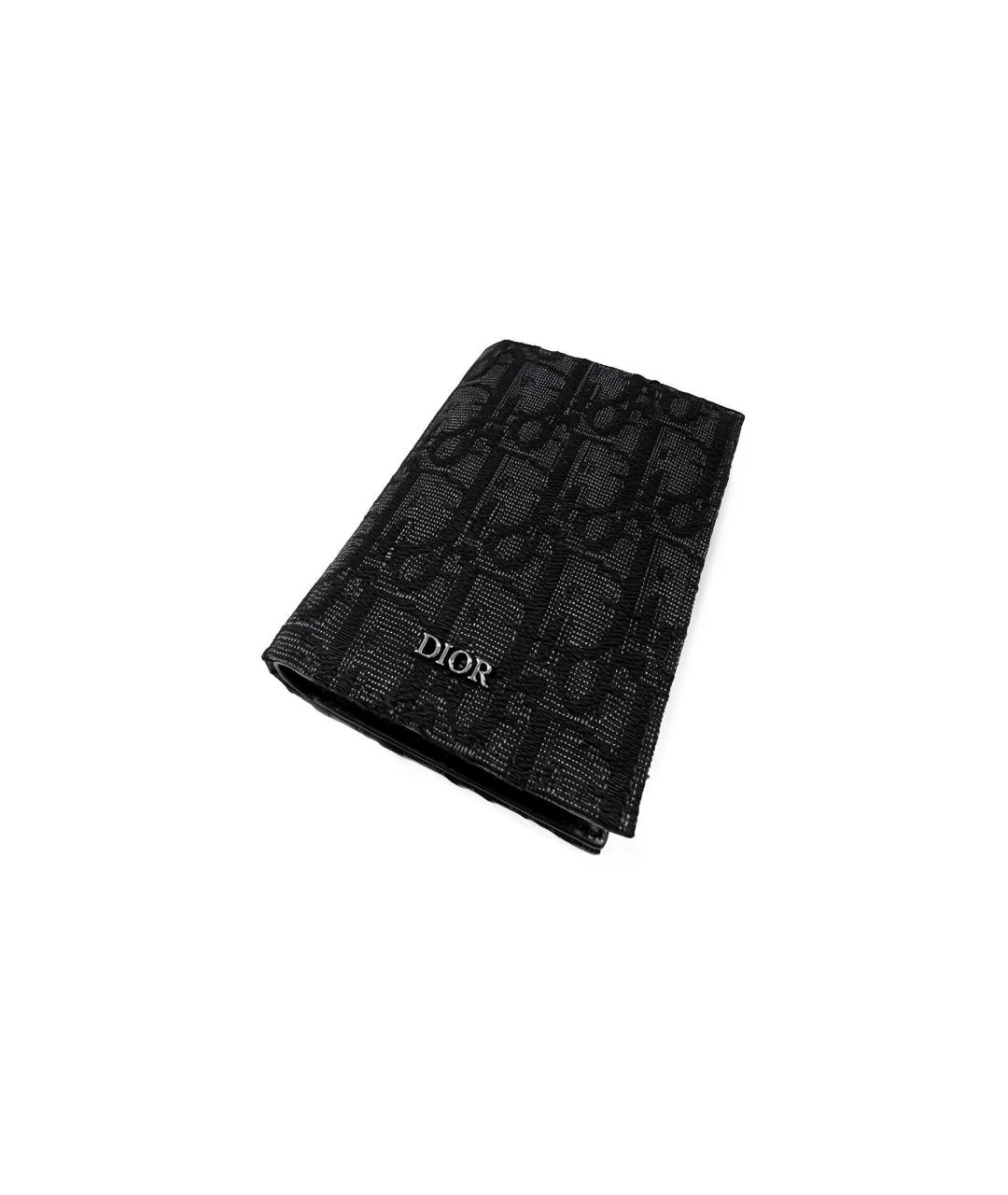 CHRISTIAN DIOR Черный кожаный кардхолдер, фото 3