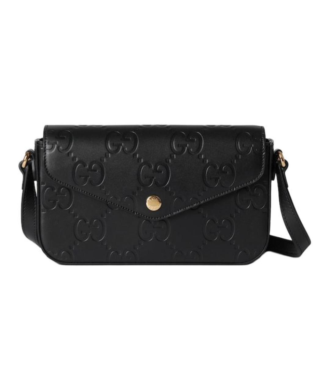 GUCCI Черная кожаная сумка через плечо, фото 1