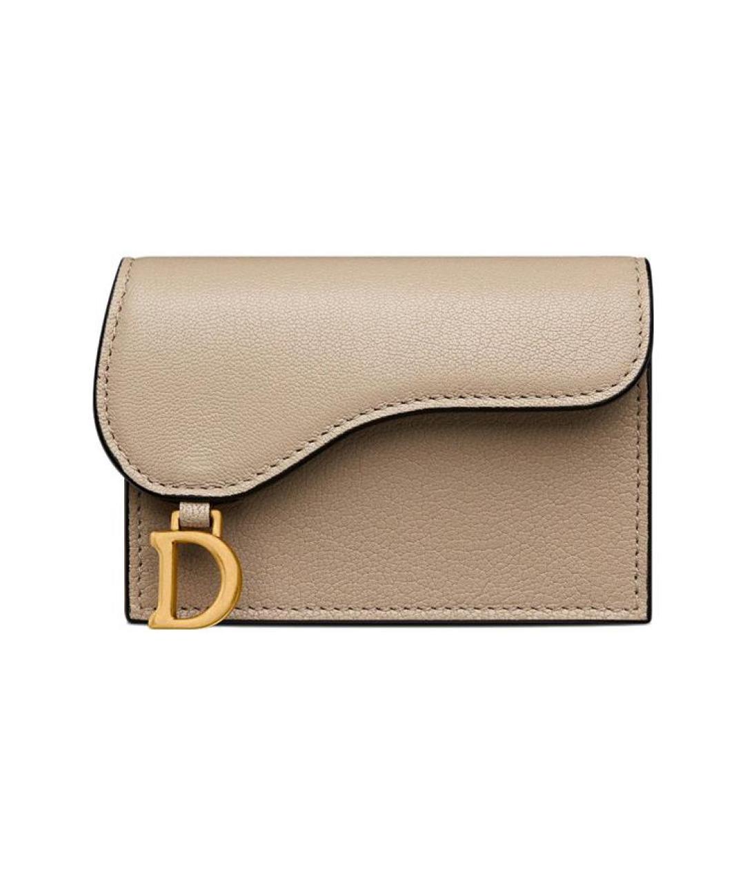 CHRISTIAN DIOR Бежевый кожаный кошелек, фото 1