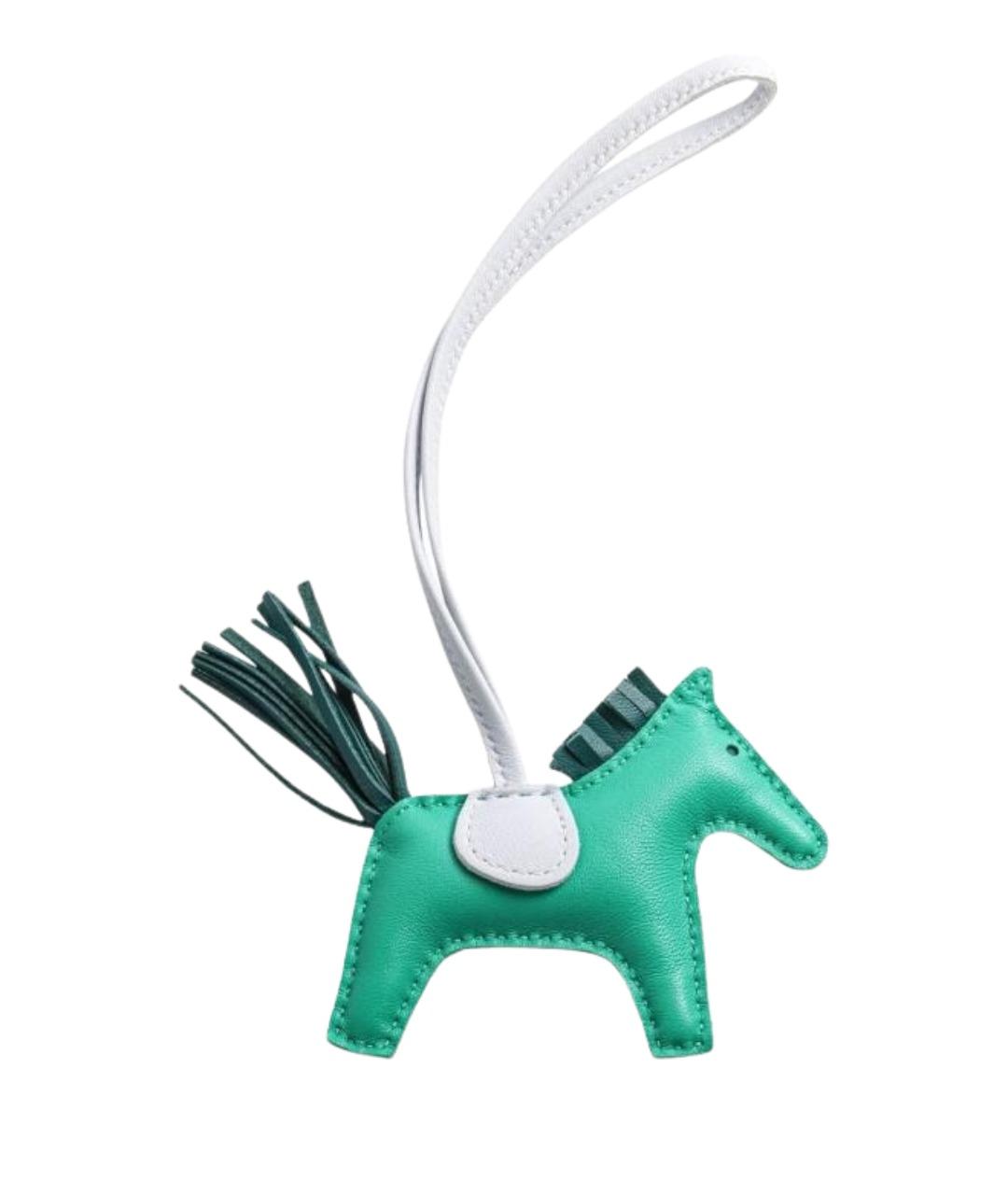 HERMES Зеленый брелок, фото 1