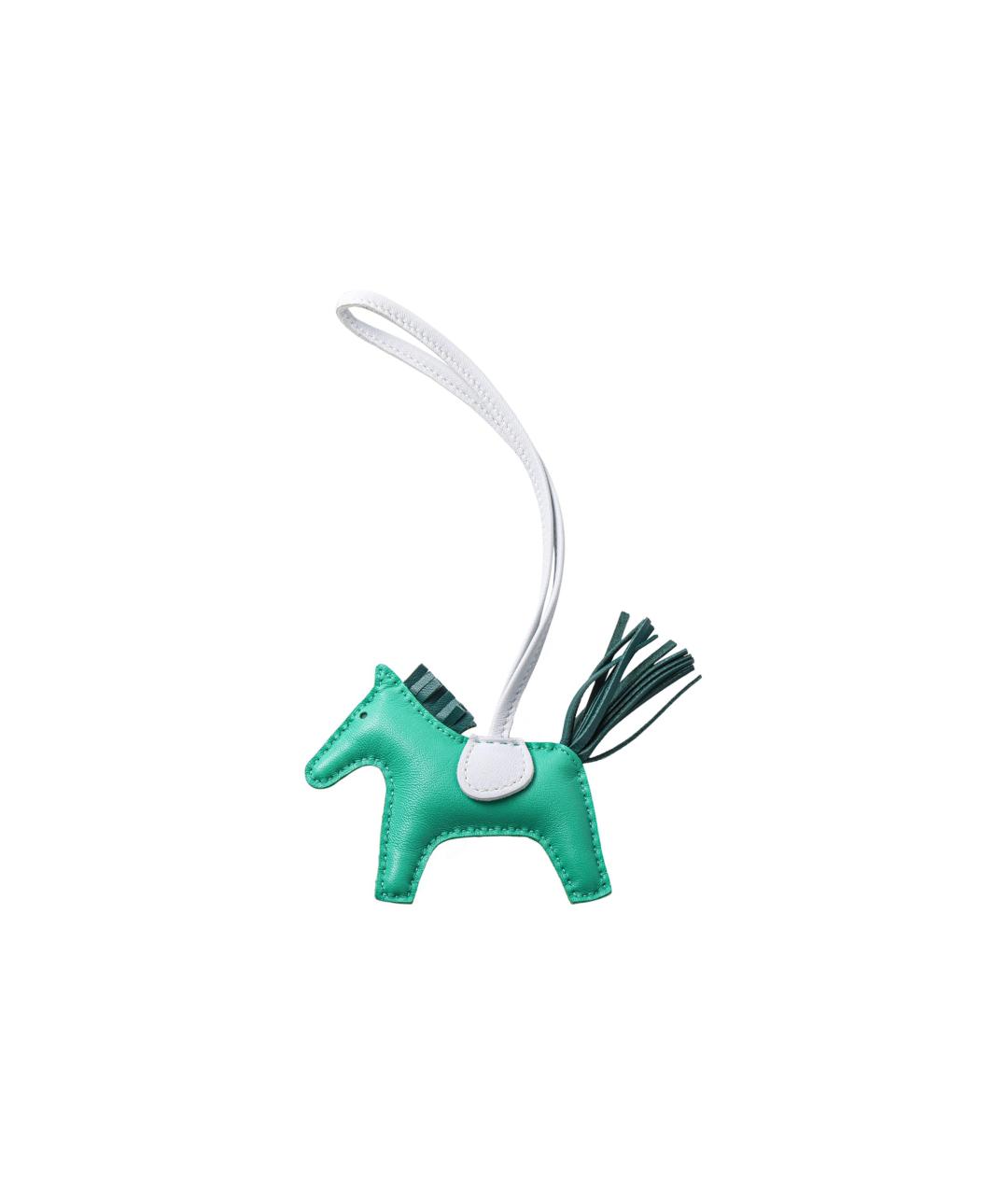 HERMES Зеленый брелок, фото 2