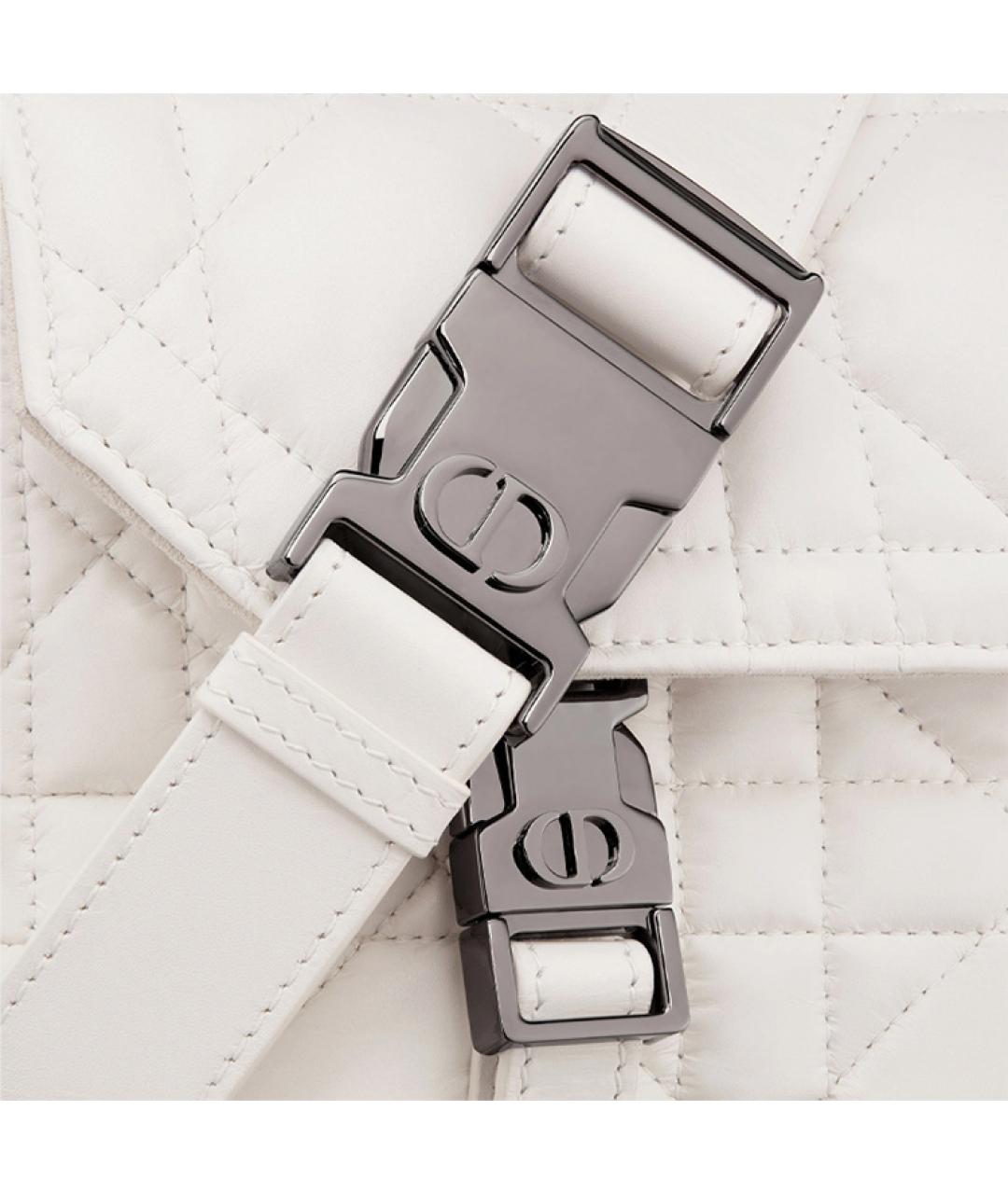 CHRISTIAN DIOR Белая кожаная сумка через плечо, фото 7