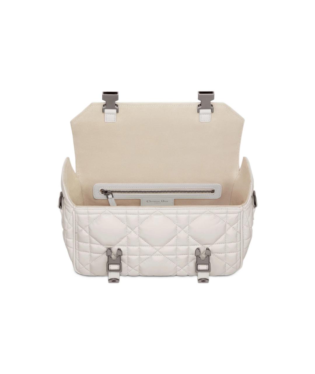 CHRISTIAN DIOR Белая кожаная сумка через плечо, фото 4
