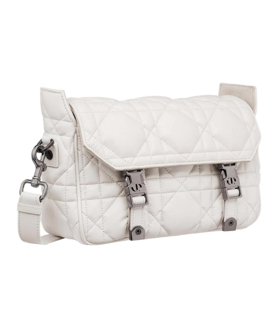CHRISTIAN DIOR Белая кожаная сумка через плечо, фото 2