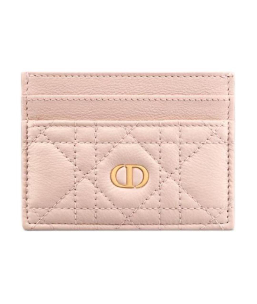 CHRISTIAN DIOR Розовый кожаный кардхолдер, фото 1