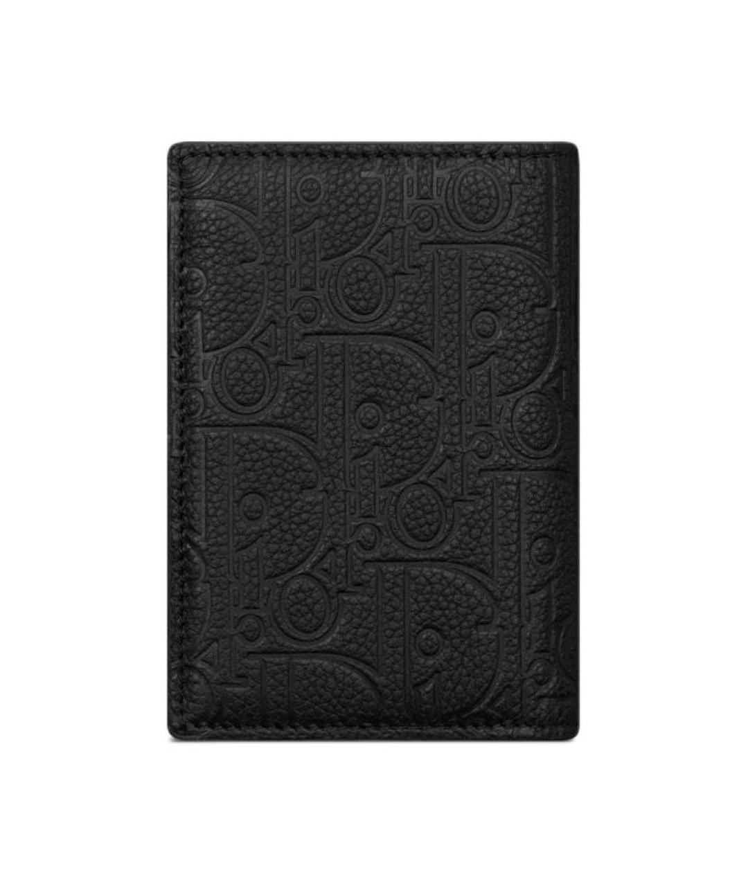 CHRISTIAN DIOR Черный кожаный кардхолдер, фото 3