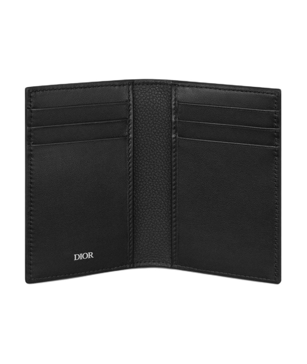 CHRISTIAN DIOR Черный кожаный кардхолдер, фото 4