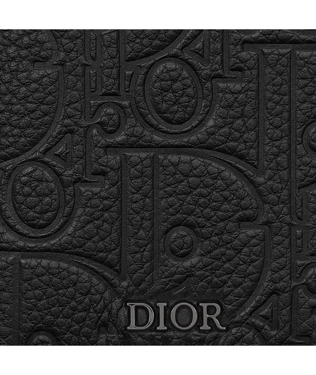 CHRISTIAN DIOR Черный кожаный кардхолдер, фото 5