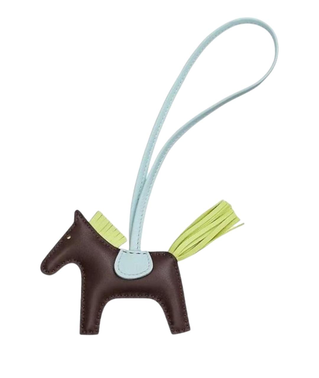 HERMES Коричневый брелок, фото 1