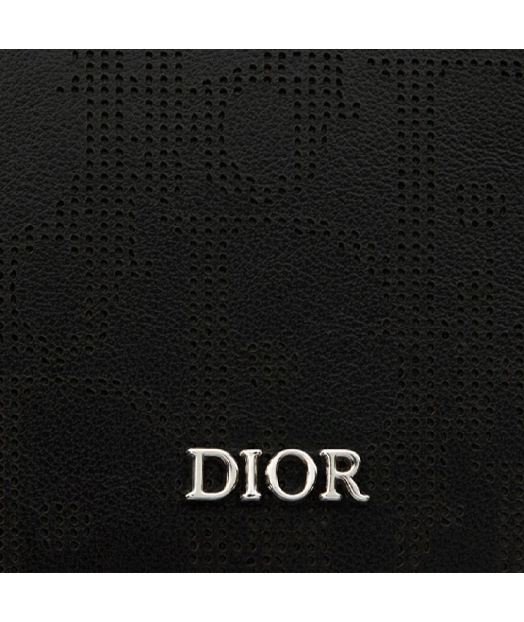 CHRISTIAN DIOR Черный кожаный кошелек, фото 5