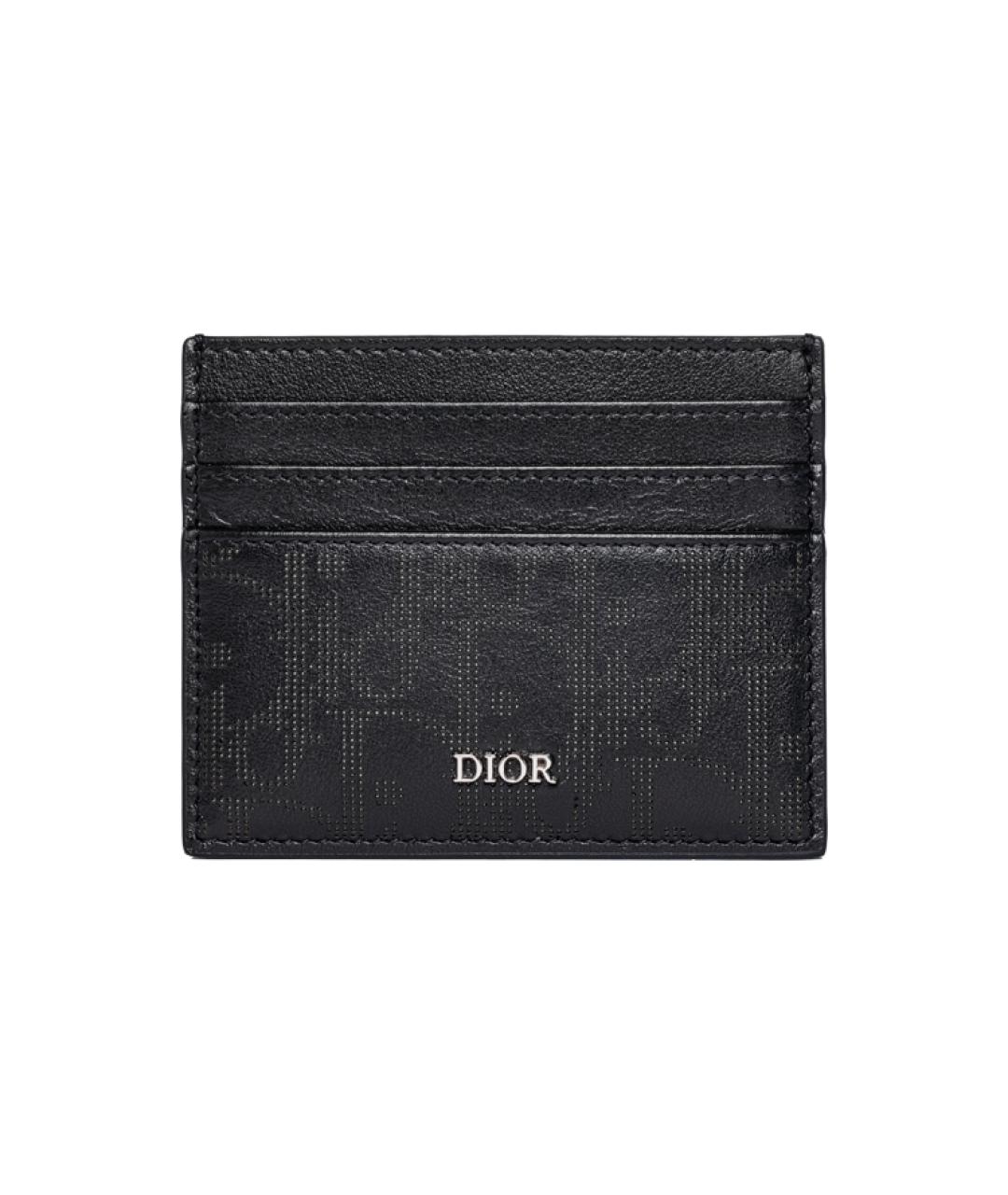 CHRISTIAN DIOR Черный кожаный кардхолдер, фото 1