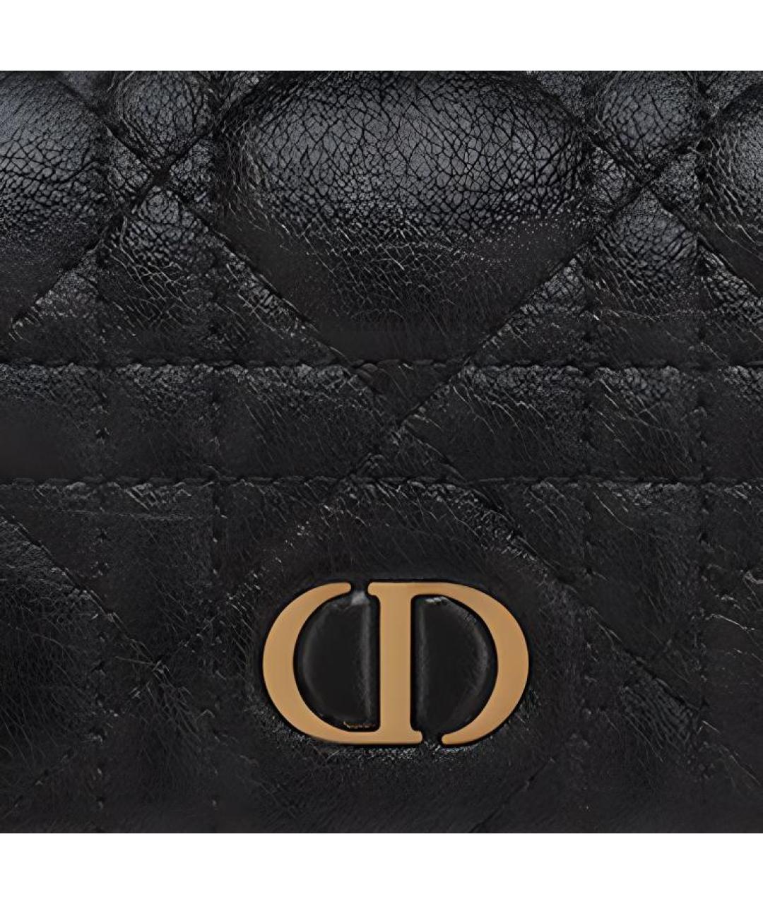 CHRISTIAN DIOR Черный кожаный кошелек, фото 4