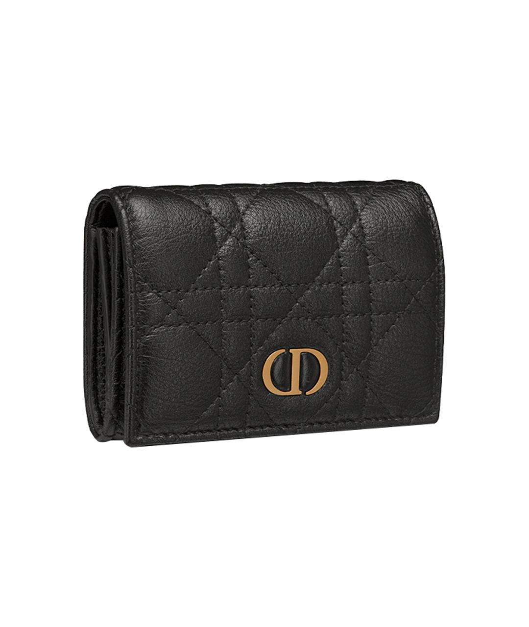 CHRISTIAN DIOR Черный кожаный кошелек, фото 2