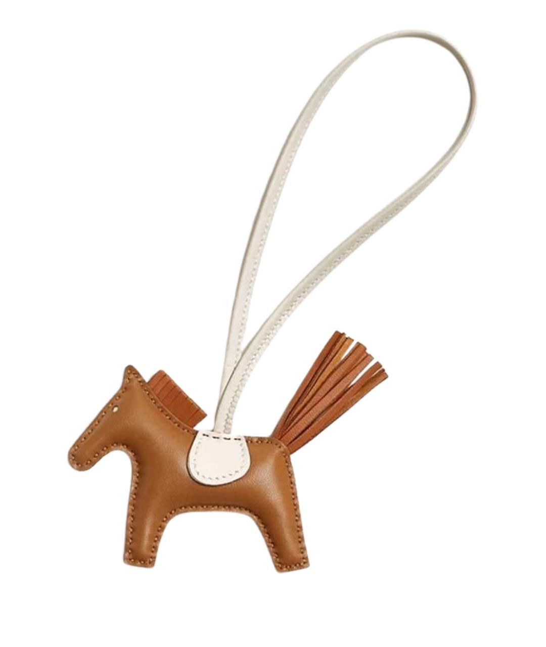 HERMES Коричневый брелок, фото 1