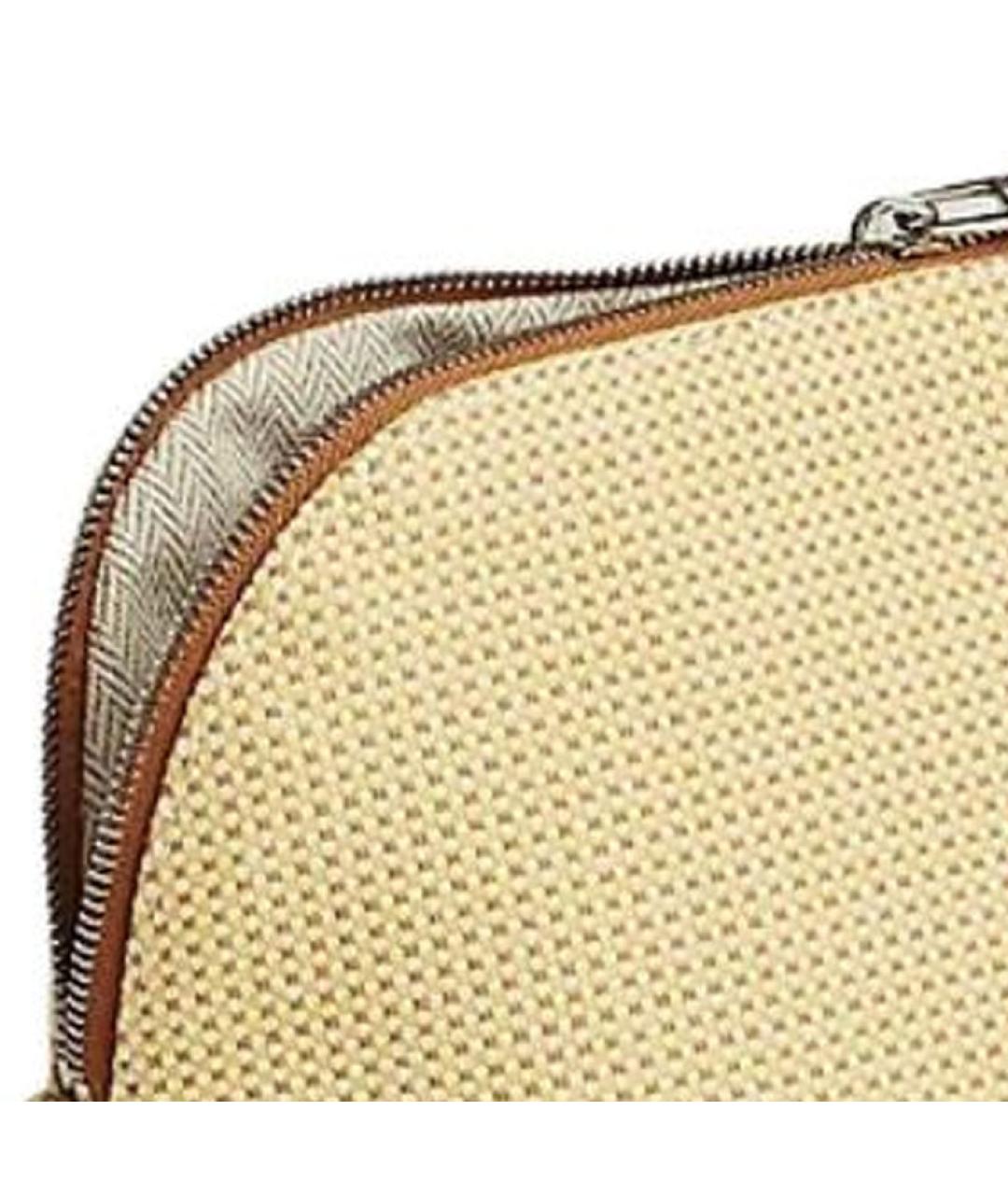 HERMES Желтая тканевая косметичка, фото 3