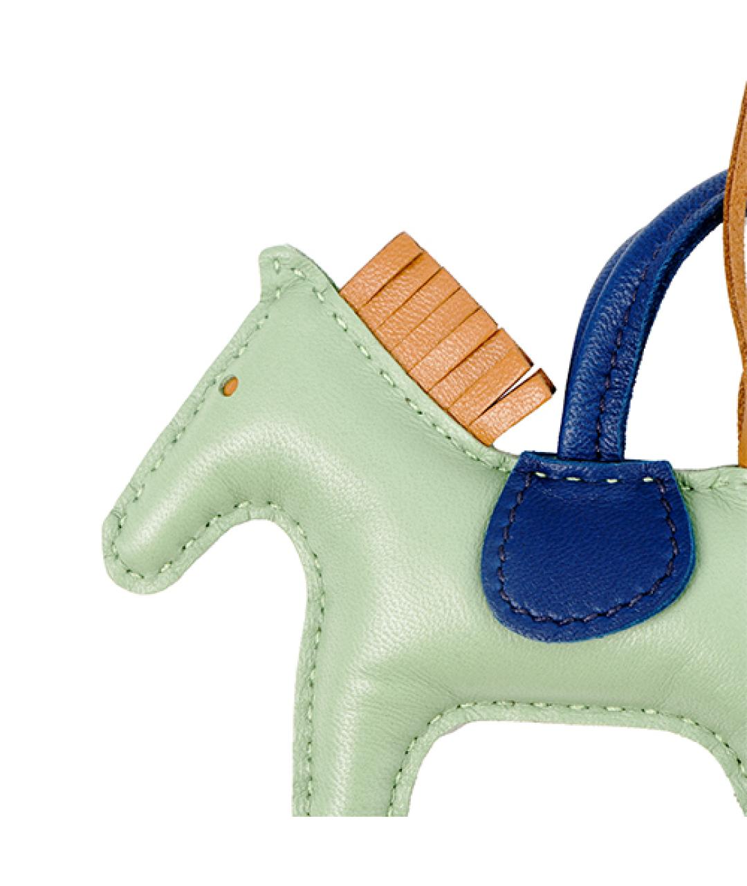 HERMES Зеленый брелок, фото 3