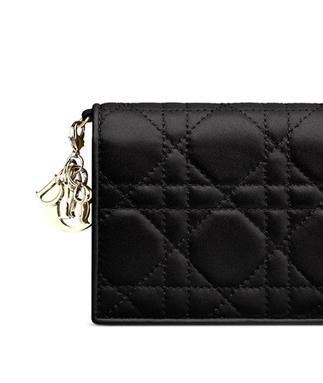 CHRISTIAN DIOR Черный кожаный кошелек, фото 4