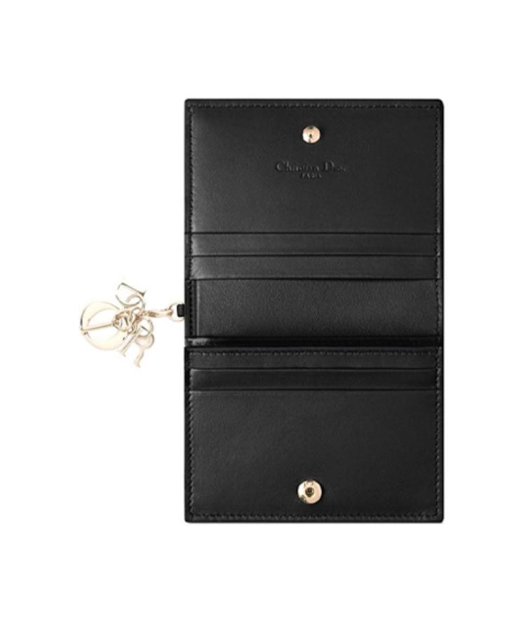 CHRISTIAN DIOR Черный кожаный кошелек, фото 3
