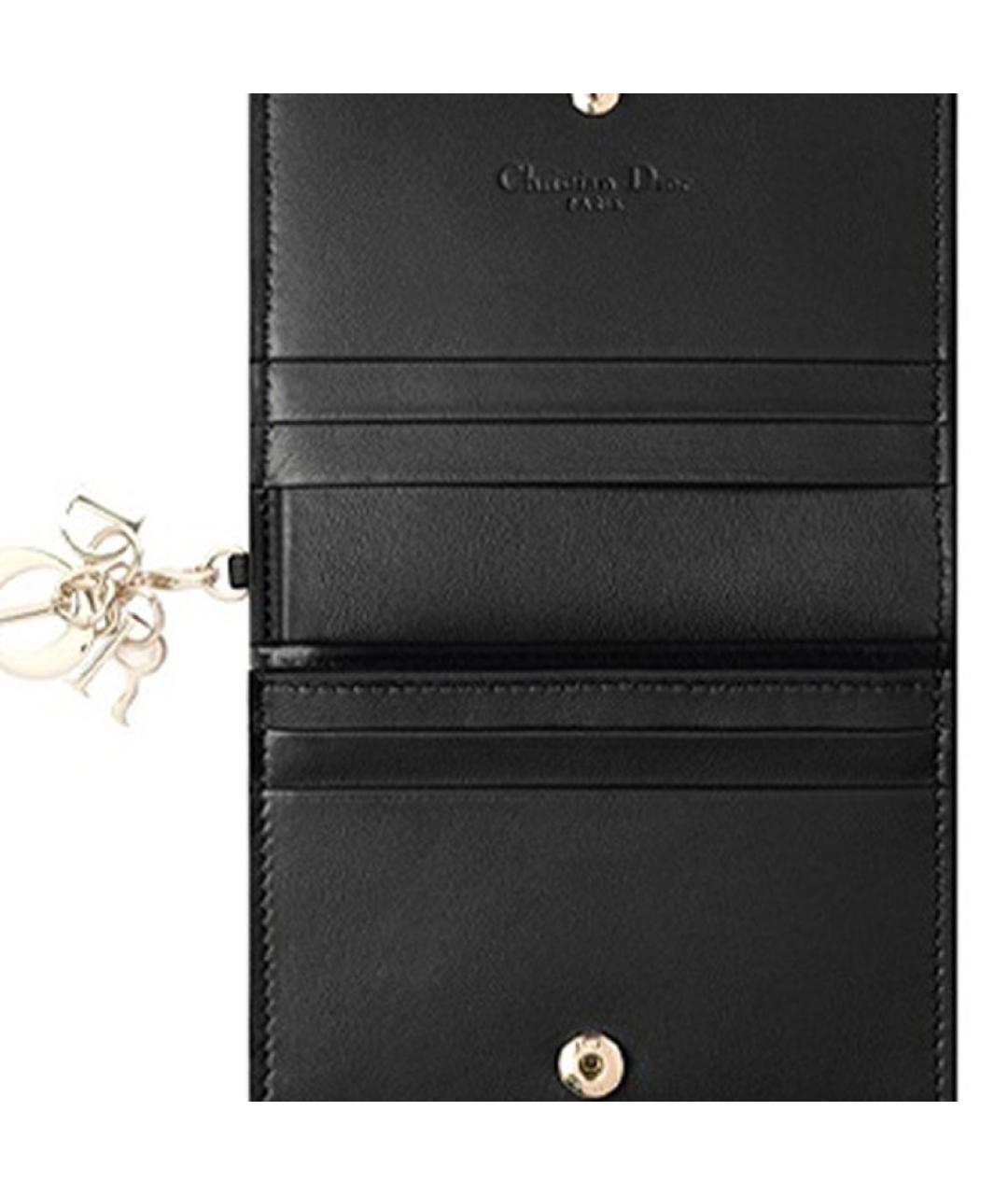 CHRISTIAN DIOR Черный кожаный кошелек, фото 5
