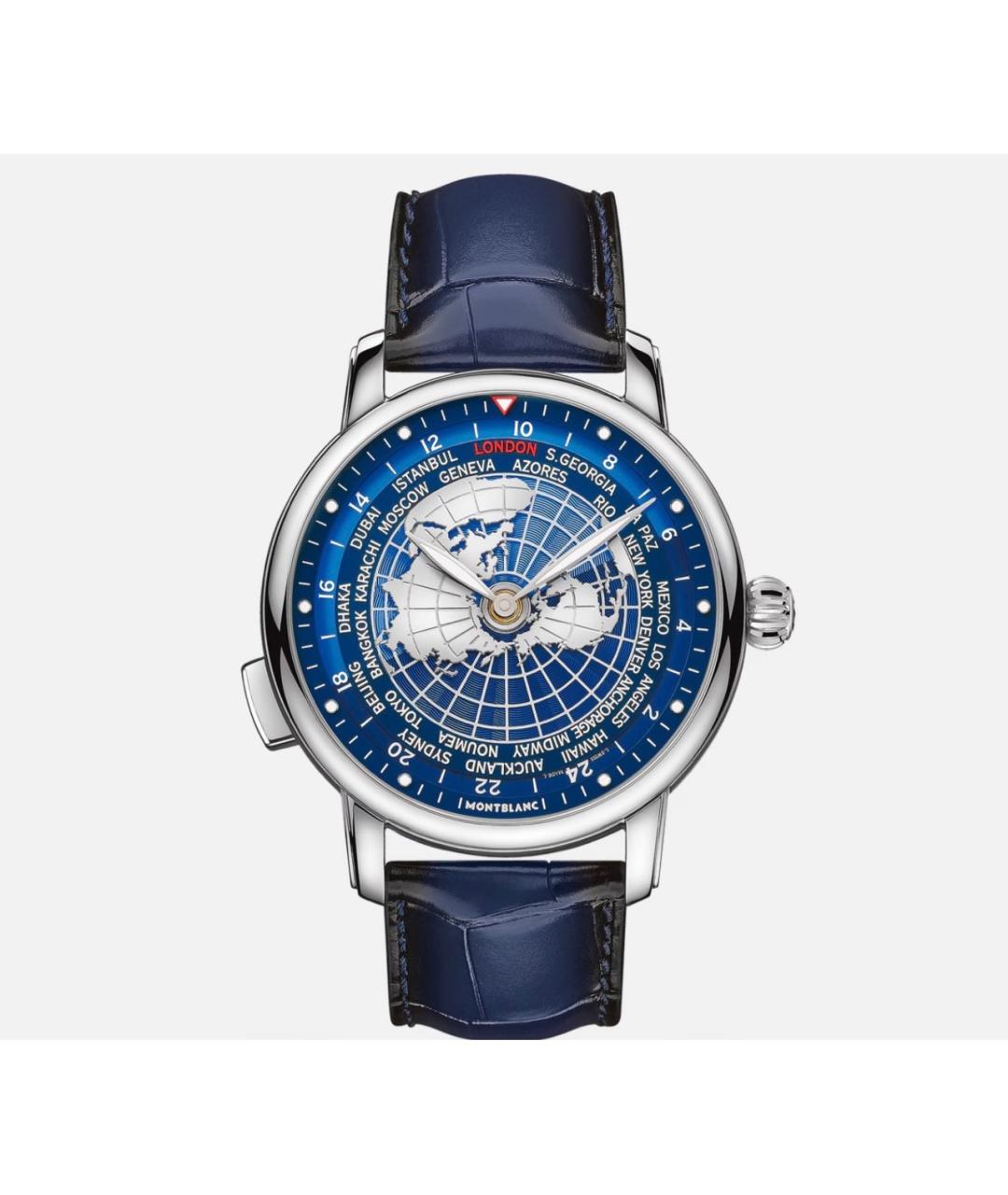 MONTBLANC Синие часы из экзотической кожи, фото 9