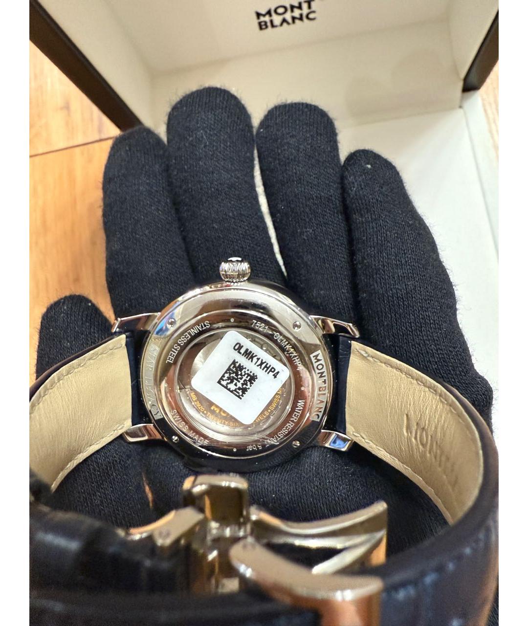 MONTBLANC Синие часы из экзотической кожи, фото 3