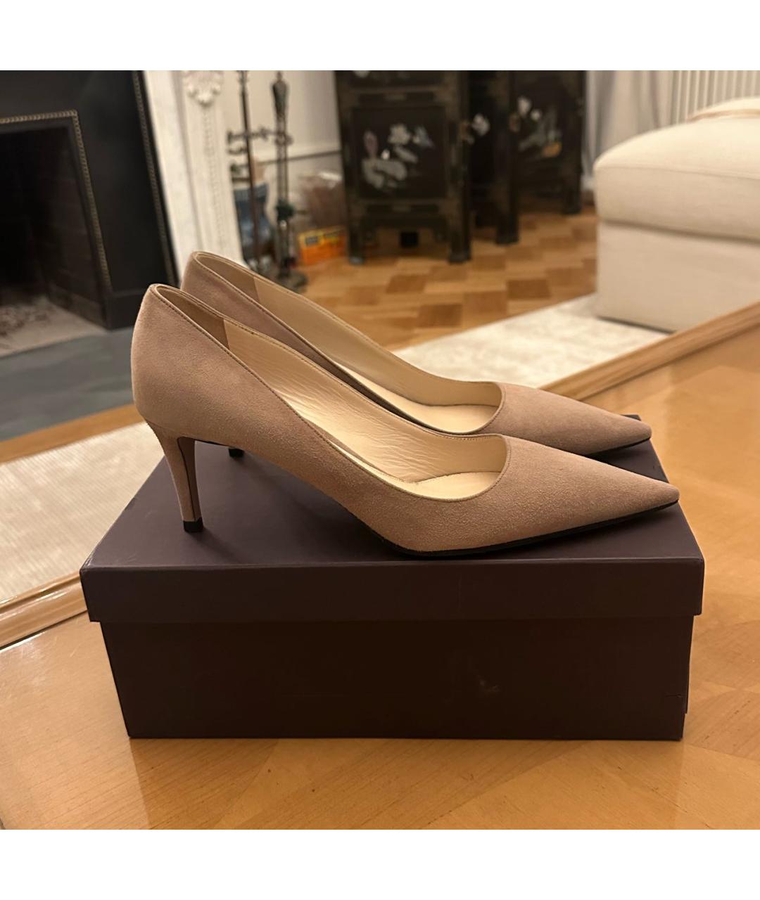 PRADA Бежевые замшевые туфли, фото 5