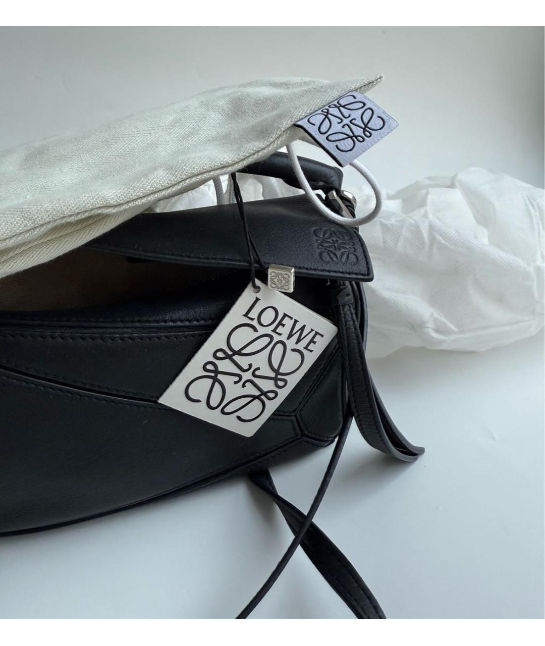 LOEWE Черная кожаная сумка через плечо, фото 6