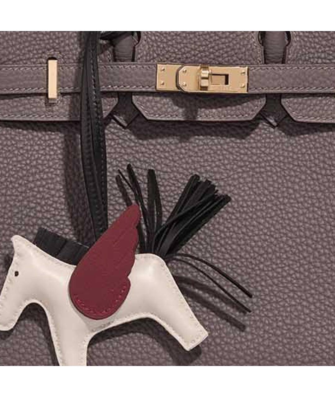 HERMES Белый брелок, фото 3