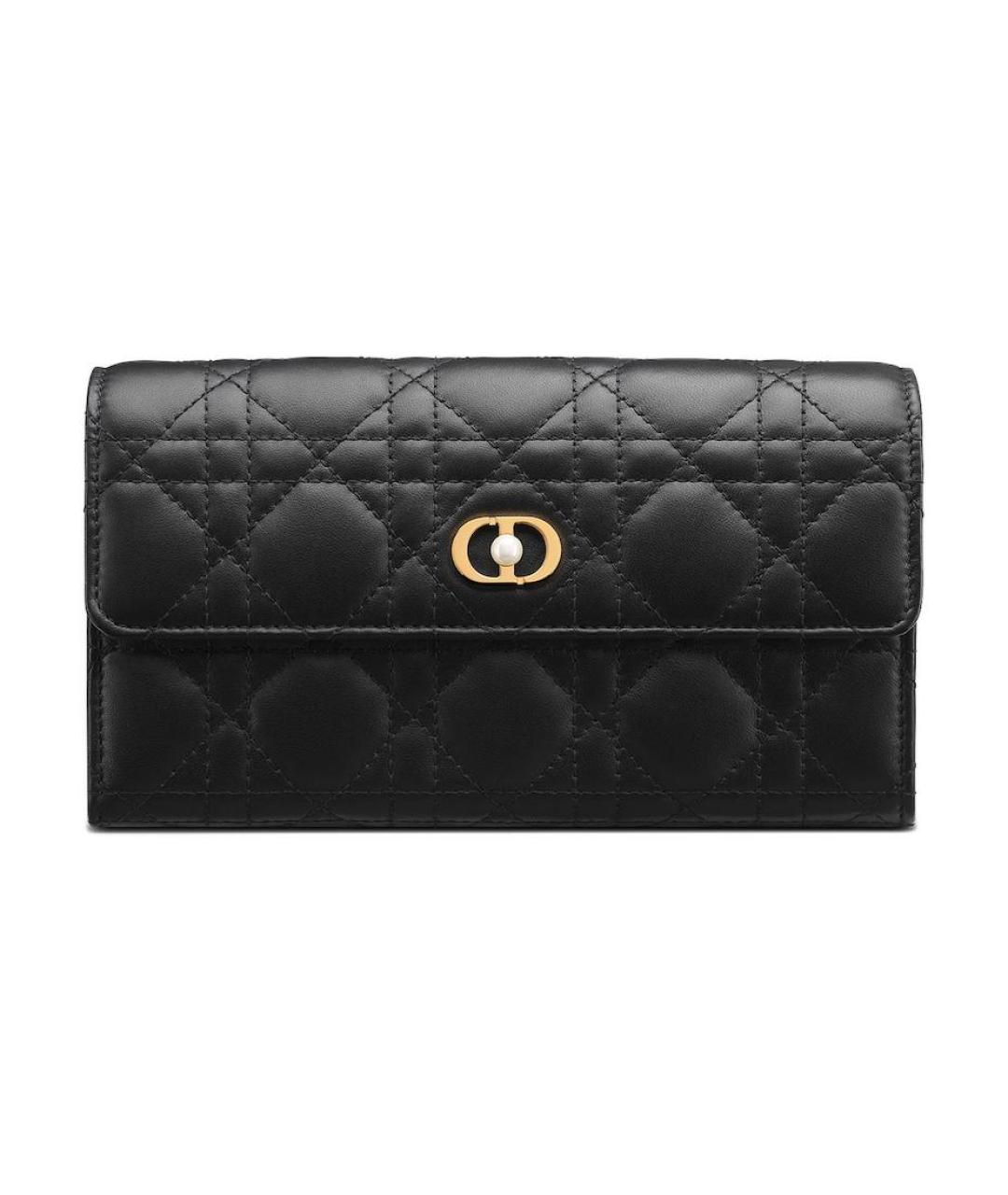 CHRISTIAN DIOR Черный кожаный кошелек, фото 1