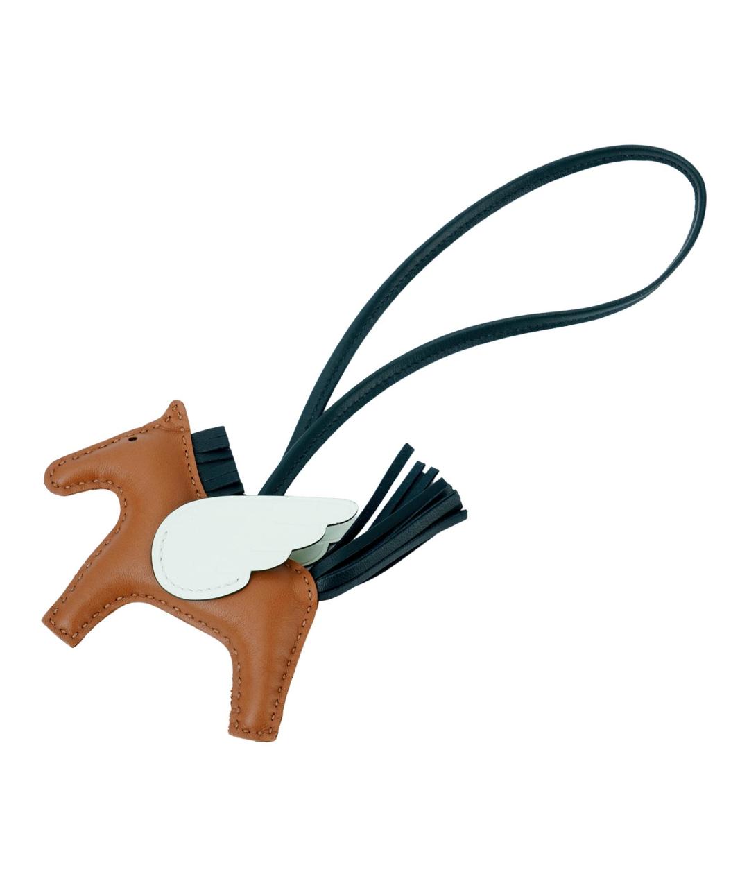 HERMES Коричневый брелок, фото 2