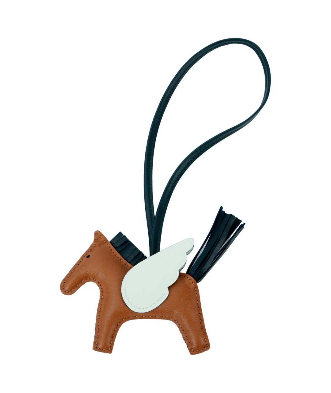 HERMES Коричневый брелок, фото 1