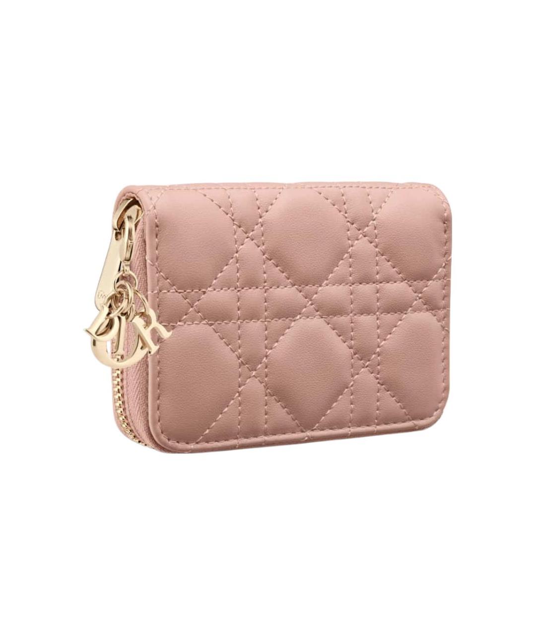 CHRISTIAN DIOR Розовый кожаный кошелек, фото 3