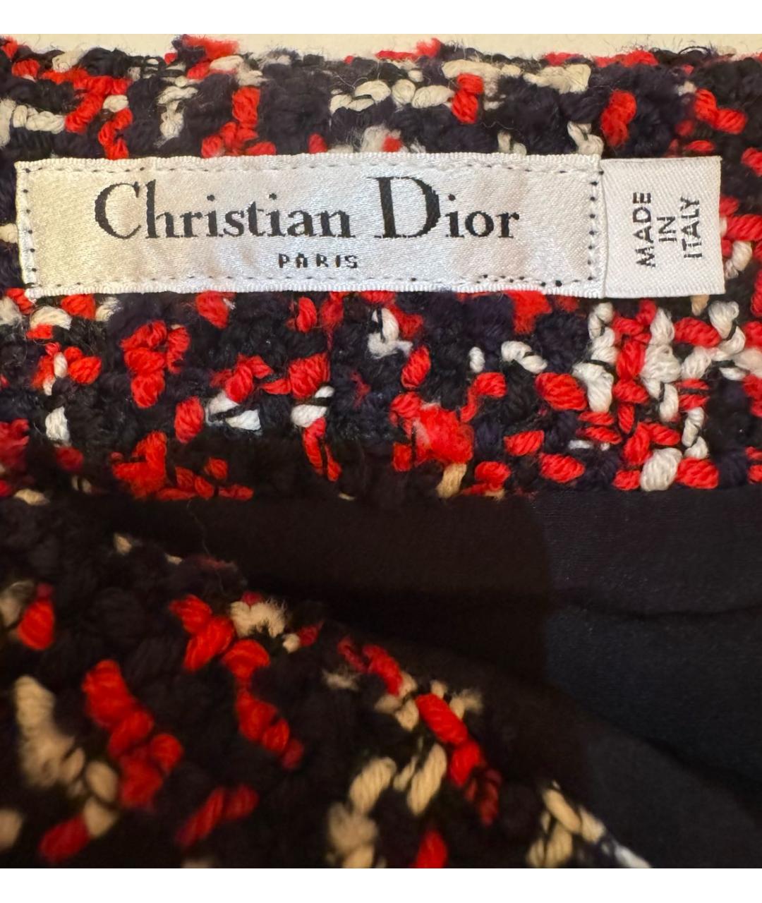 CHRISTIAN DIOR Красная шерстяная юбка мини, фото 4