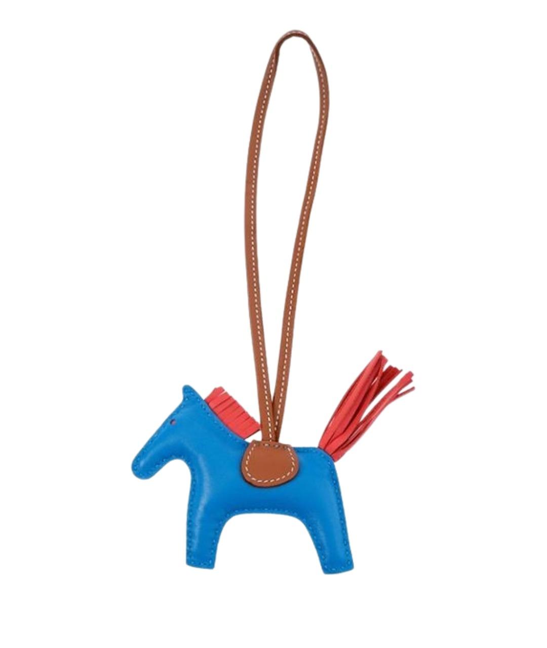 HERMES Синий брелок, фото 1