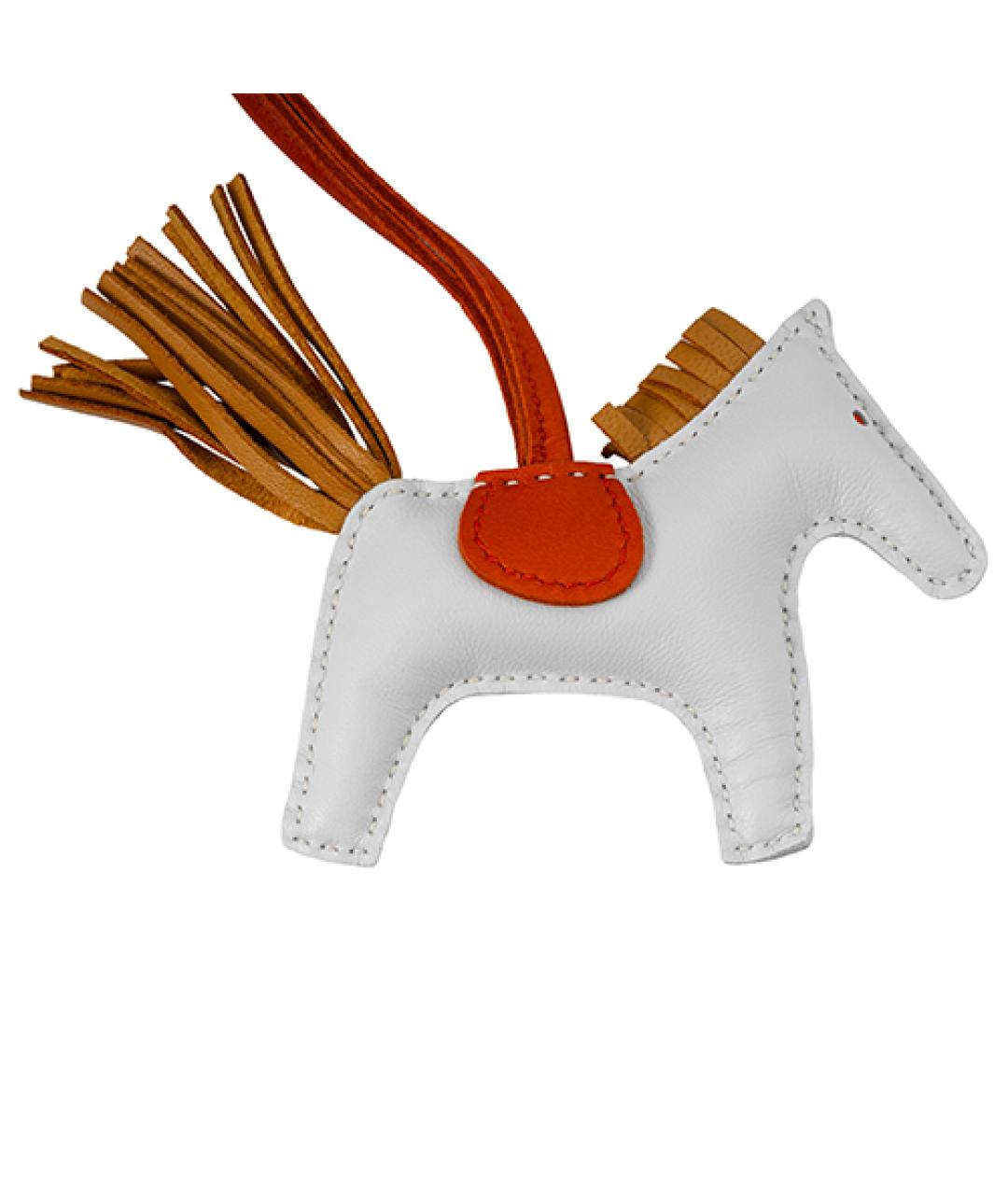 HERMES Белый брелок, фото 3