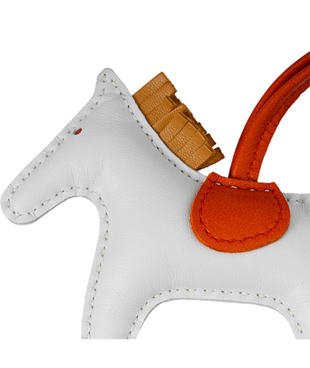 HERMES Белый брелок, фото 2