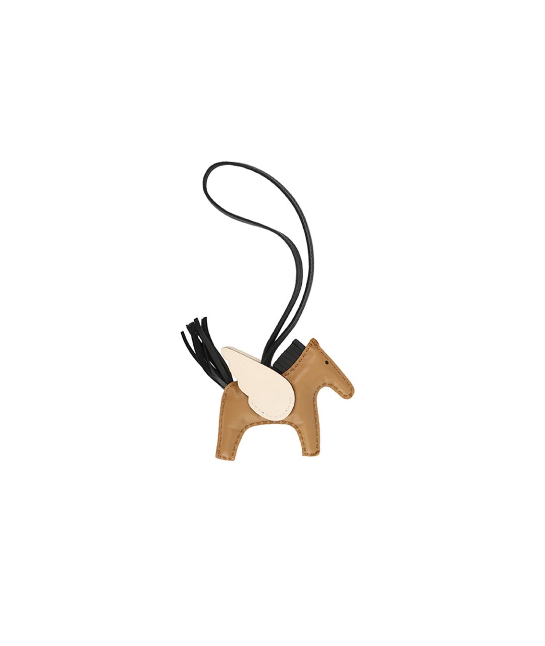 HERMES Коричневый брелок, фото 2