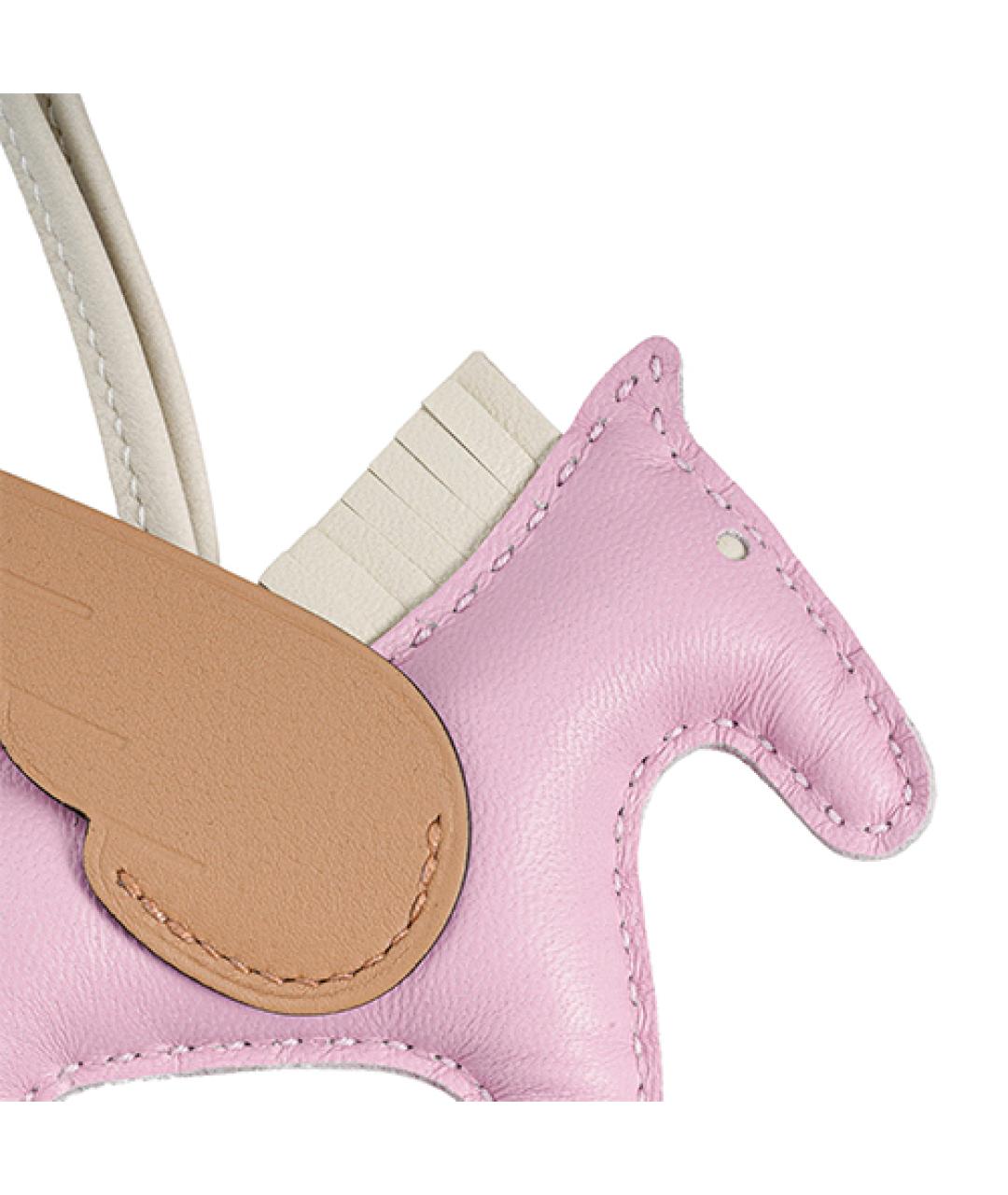 HERMES Розовый брелок, фото 3