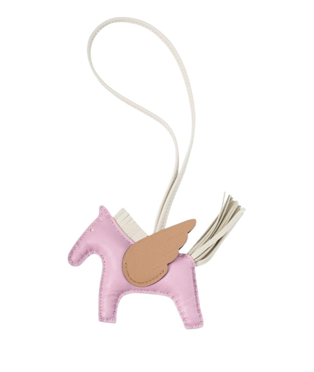 HERMES Розовый брелок, фото 1