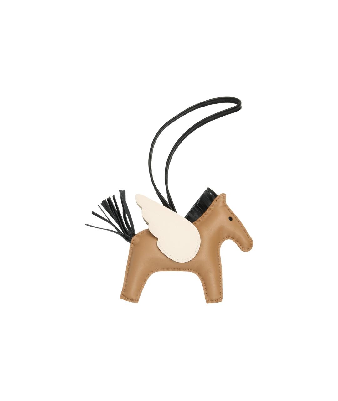 HERMES Коричневый брелок, фото 1