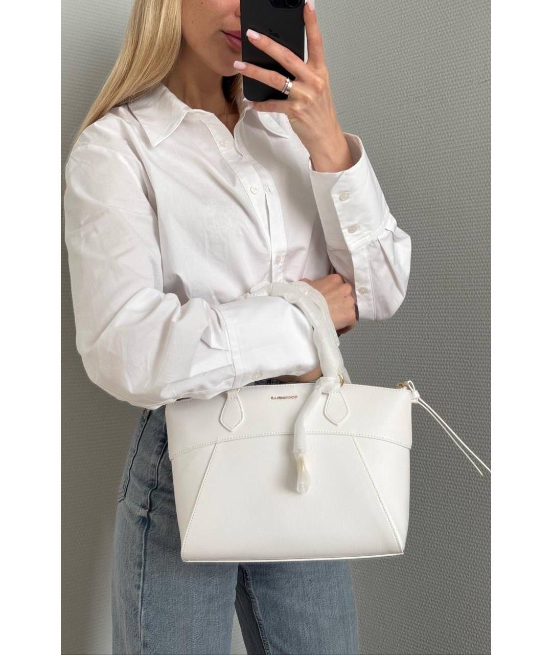 COCCINELLE Белая кожаная сумка с короткими ручками, фото 2