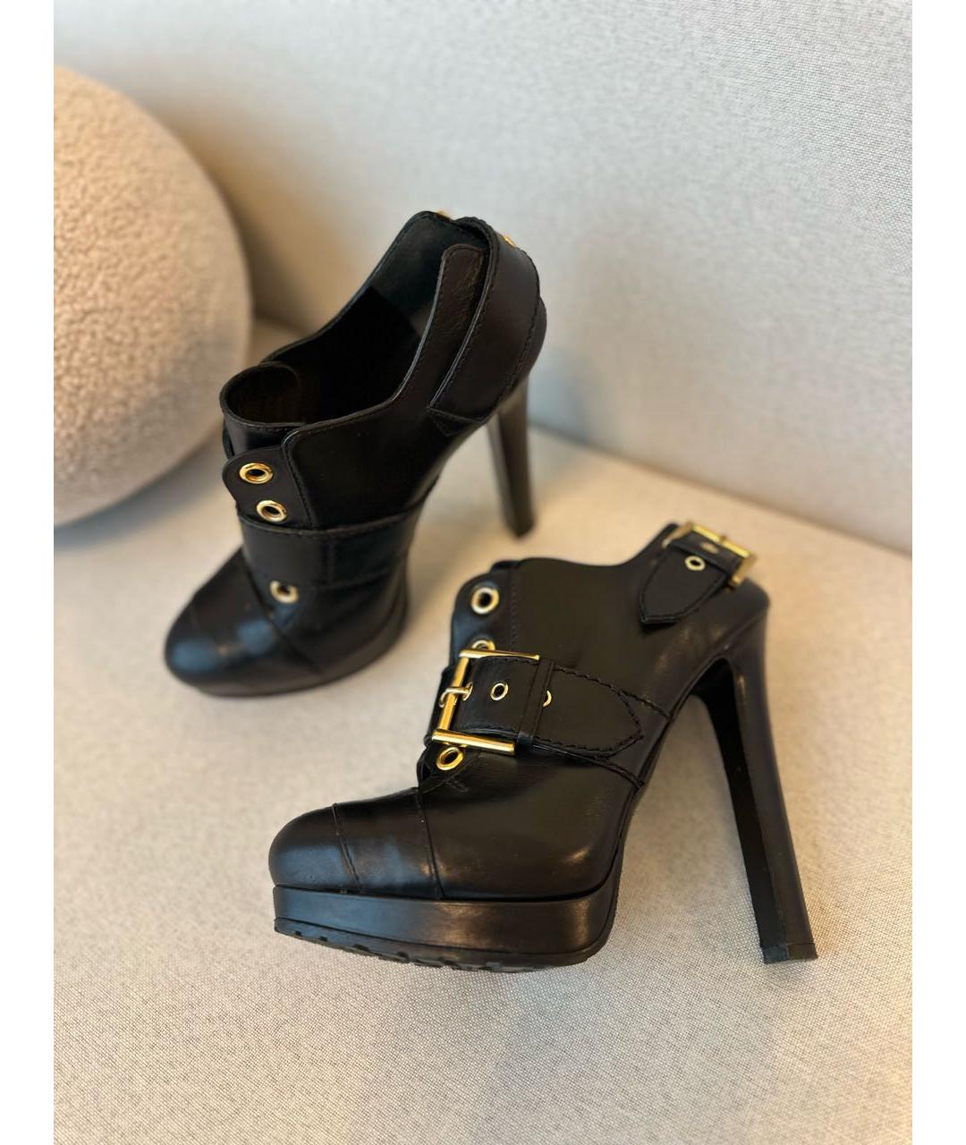 ALEXANDER MCQUEEN Черные кожаные ботильоны, фото 9