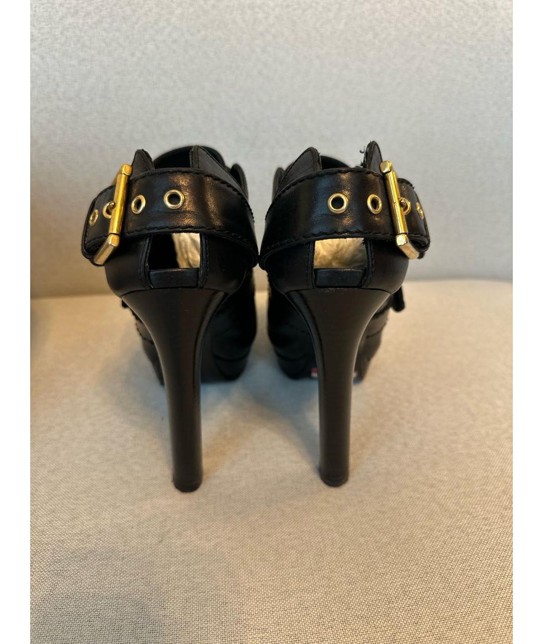 ALEXANDER MCQUEEN Черные кожаные ботильоны, фото 4