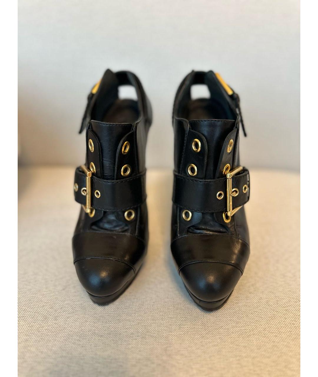 ALEXANDER MCQUEEN Черные кожаные ботильоны, фото 8